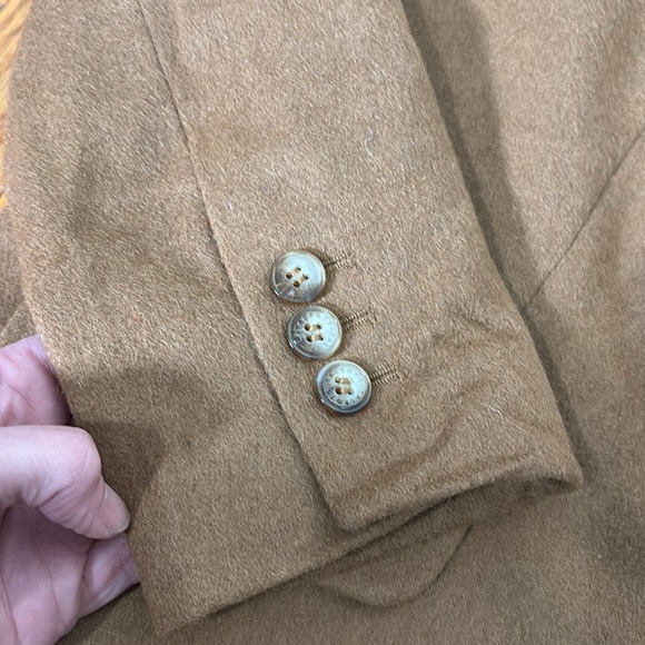 Talbots Petite Classic 2 Button Wool Blend Blazer Size 2P Camel Tan Notch Collar - Picture 6 of 9